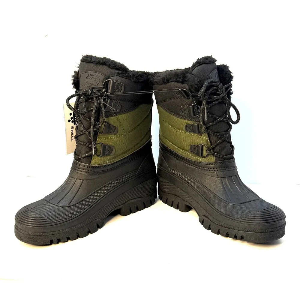 POLAR RANGE Men's Decker Cold Weather Snow Boot Size 8M Olive Color NWT